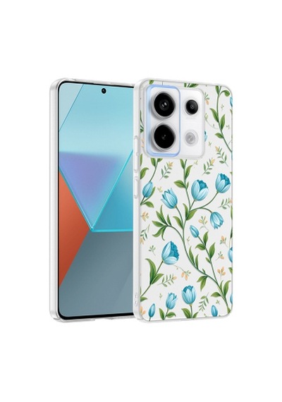 Xiaomi Redmi Note 13 Pro 5g Kılıf Kamera Korumalı Desenli Zore Klip Kapak Xiaomi Redmi Note 13 Pro 5g Zore - Mavi Lale