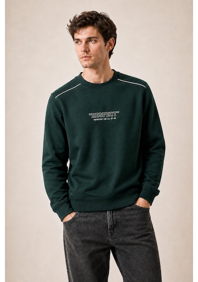 Redline Respect Bisiklet Yaka Regular Fit Kışlık Sweatshirt Nefti