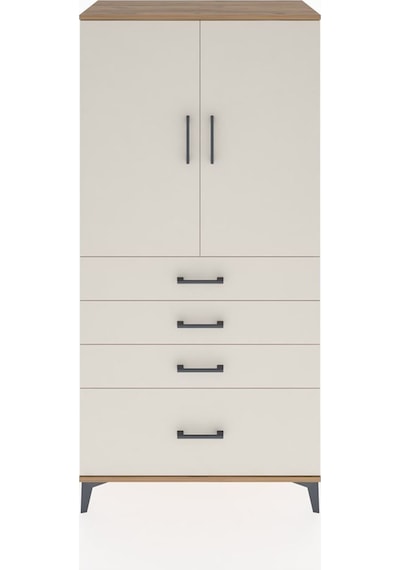 Hyperion Dolap 2 Raflı 4 Çekmeceli 2 Kapaklı 88x44x182 Antrasit-aytaşı Atlas Çam Hyperion Dolap 2 Raflı 4 Çekmeceli 2 Kapaklı 88x44x182 Antrasit-aytaşı Atlas Çam