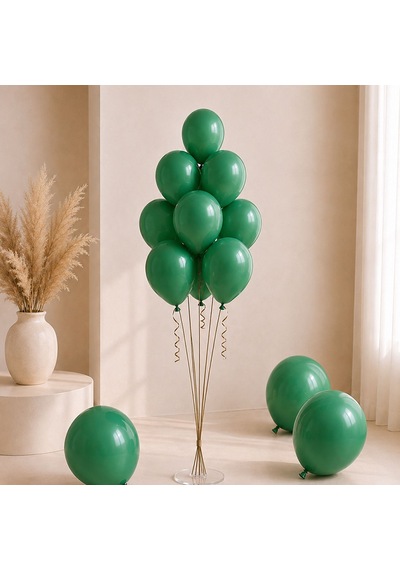 Koyu Yeşil Renk Lateks Pastel Balon 30 Cm - 100 Adet
