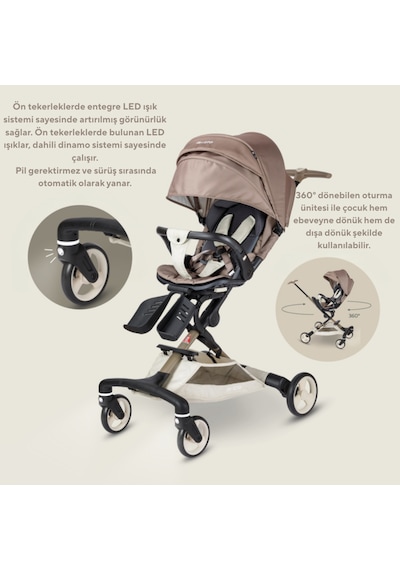 Micro Baby Cruiser Bebek Arabası 360 Latte