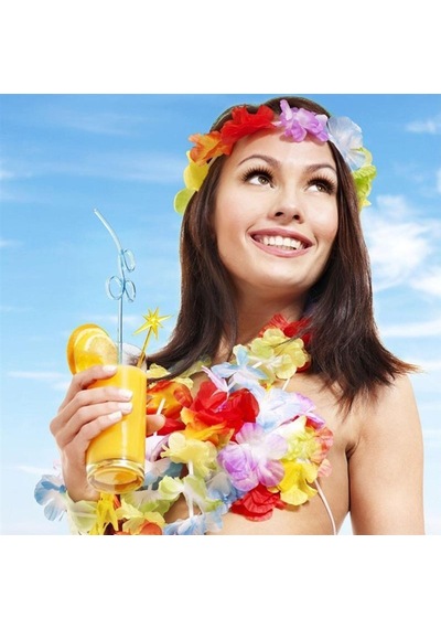 Hawaii Çiçekli Kolye Bileklik Seti