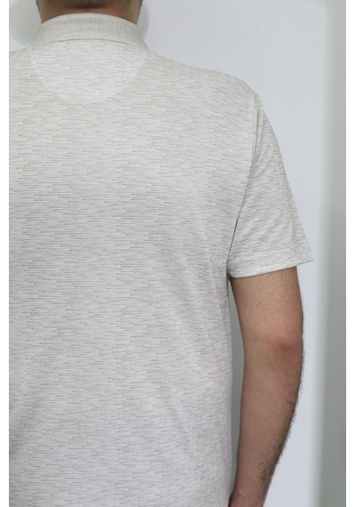 Santa Dmctekstil Erkek Kendinden Desenli Klasik Rahat Kalıp Tek Cepli Polo Yakalı T-shirt Krem Santa Dmctekstil Erkek Kendinden Desenli Klasik Rahat Kalıp Tek Cepli Polo Yakalı T-shirt Krem