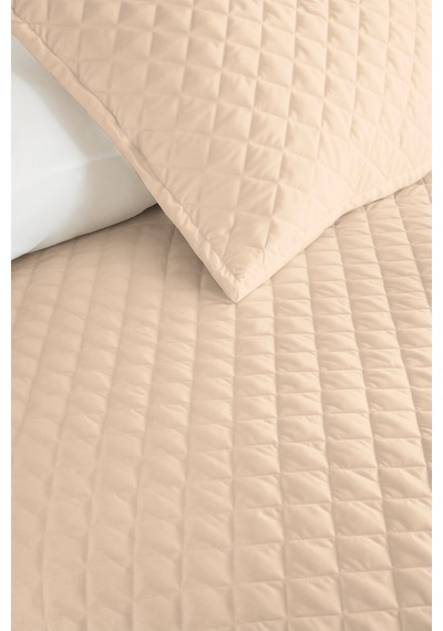Krem Minimal Genç Odası Tek Kişilik Pike Takımı - Kapitone Bej 160x220 Cm Mevsimlik Yatak Örtüsü Rüzgarlı Sepet Perdesi