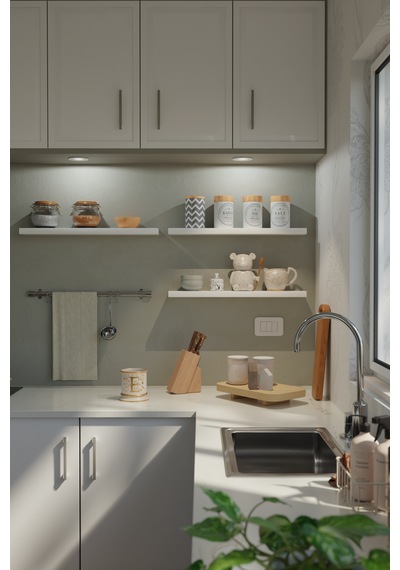 Yankı-BYEG 60 cm 3lü Mat Beyaz Mdf Duvar Rafı Gizli Bağlantı Kitaplık