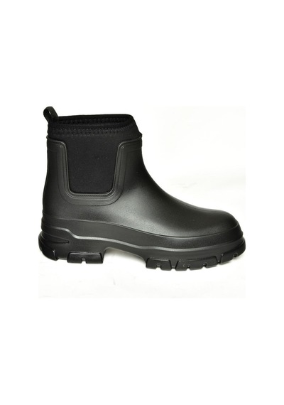 Fox Shoes T858685409 Siyah Kalın Tabanlı Yağmur Botu Siyah-Suni Deri Siyah