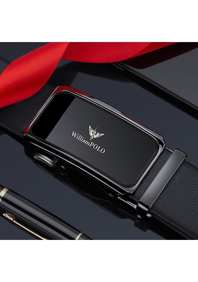 Williampolo Modern Otomatik Tokalı Hakiki Deri Erkek Kemer Siyah