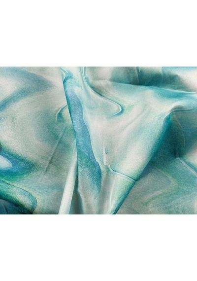 Banyo Perdesi 1x180x200 Tek Kanat Duş Perdesi Halka Hediyeli Duşakabin Perdesi Green Marble Çok Renkli