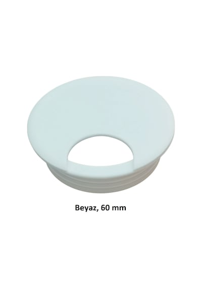 Masa Üstü Kablo Kanalı Deliği Kapağı Beyaz Masa Kapağı 6 Cm 5 Adet