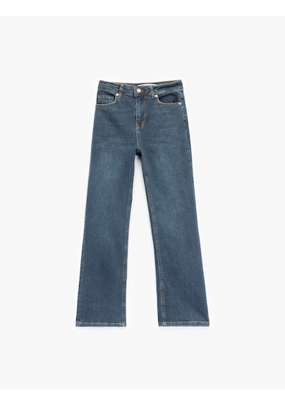 Koton Yüksek Bel Dar Kalıp Düğmeli Cepli İspanyol Paça Crop Jean Pantolon - Flare Jeans Koyu İndigo 6wal40038md Dark Indigo Koton Yüksek Bel Dar Kalıp Düğmeli Cepli İspanyol Paça Crop Jean Pantolon - Flare Jeans Koyu İndigo 6wal40038md Dark Indigo