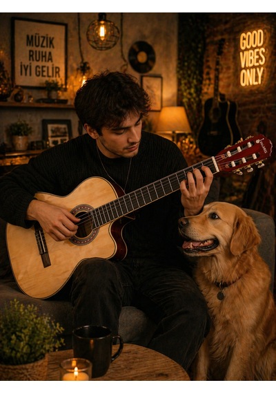 Qcg10cs Elektro Klasik Gitar Ve Seti 3 Bant Ekolayzır Üst Seviye Sahne Performansı Full Aksesuar Hediye Yeni Ürün Natural