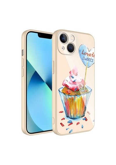 Apple Uyumlu iPhone 13 Uyumlu Kamera Korumalı Desenli Sert Silikon Zore Epoksi Kılıf-no8 NO8 -