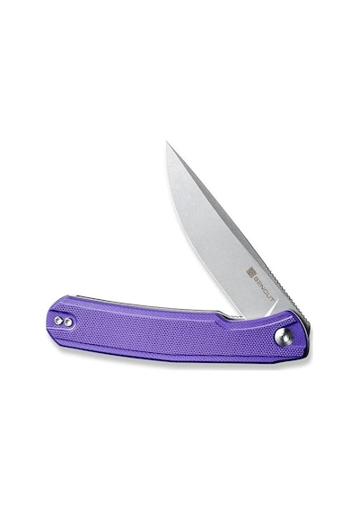 Sencut Scitus Flipper Knife Purple G10 Handle Kamp Çakı Mor