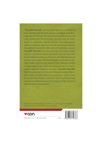 Yüzyıllık Yalnızlık - Gabriel Garcia Marquez - Can Yayınları