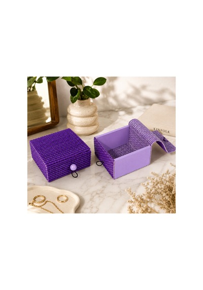 Doğal Bambu Takı Kutusu 9x9x5,5 Cm Midi Boy Dekoratif Çok Amaçlı Takı, Hediye Kutusu