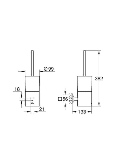 Grohe Allure Tuvalet Fırçası Seti - 40340001 Gümüş