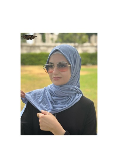 Aldaıyr Penye Şal Düz Gümüş Mavi