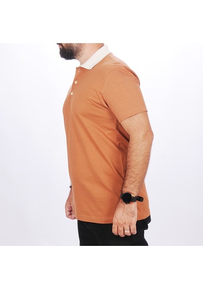 Polo Yaka Tshirt Kahve-bej Yakalı