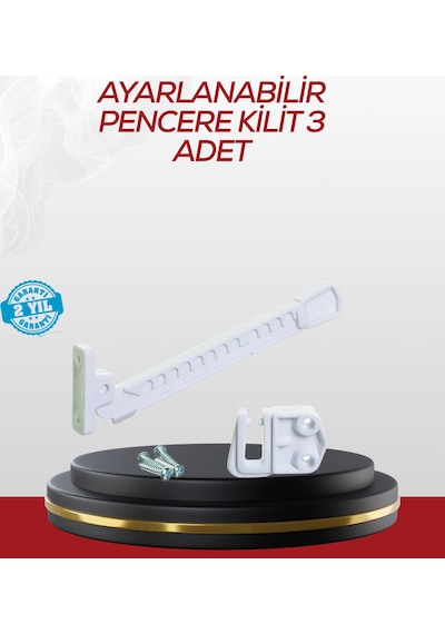 İçe Açılan Camlar İçin Emniyet Kilidi Seti 3 Lü