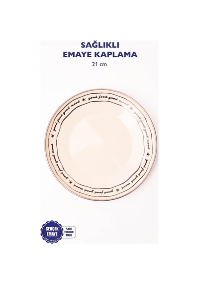 Mood Emaye Tabak Pasta Sunum Tabağı 21 Cm Çok renkli