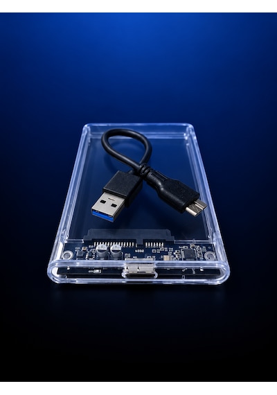 2.5" Usb 3.0 Harici Ssd Harddisk Şeffaf Taşınabilir Hdd Kutusu Sata