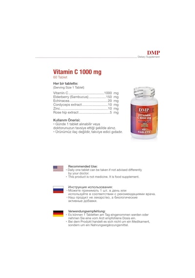 Dmp Vitamin C 1000 Mg Sambucus - Dmp Zinc Çinko Gluconate