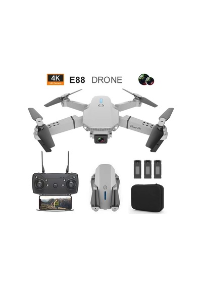 E88 Pro Mini Drone Kameralı Drone App Kontrol Wifi Li Katlanabilir Quatcopter 1 Batarya
