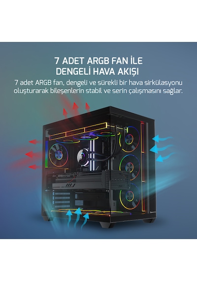 Gamepower Warcry Ravora 7xargb Fan 750w 80+ Bronze Micro-atx Gaming Oyuncu Kasa
