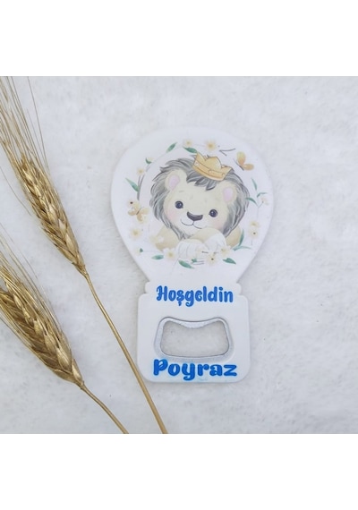 Aslan Baskılı Balon Açacak Magnet 11x7 Cm Uv Bebek Magn 30 Adet