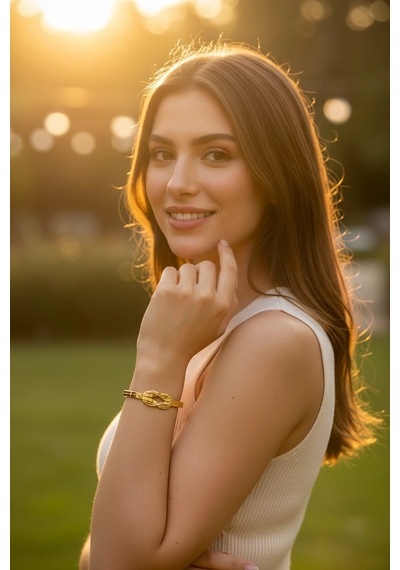 Altın Aşk Düğümü Model Kelepçe