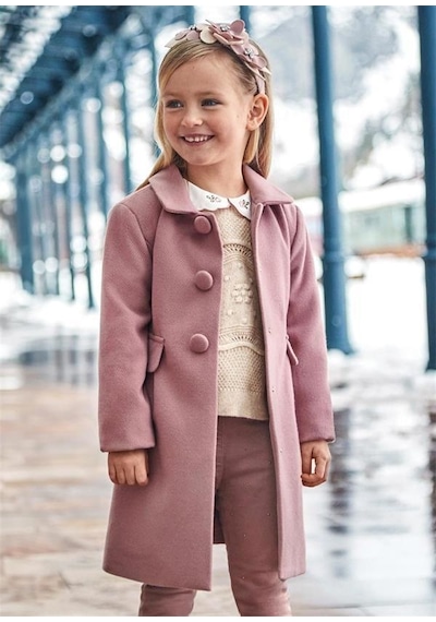 Mayoral Kız Çocuk Kaşe Kaban 4484 Pembe