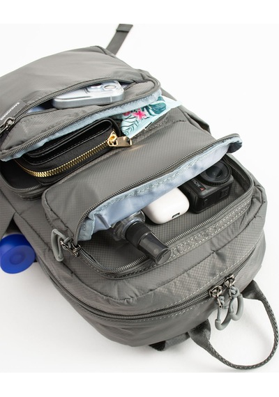 Sanmorris Unisex Suya Dayanıklı Paraşüt Kumaş 5 Bölmeli Laptop Bölmeli Seyahat Ve Okul Çantası Sı-6032 Siyah Düz