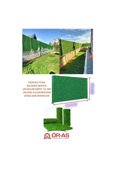 Yapay Çim Çit Örgü Telli Bahçe Çiti 150 Cm X 8 Mt