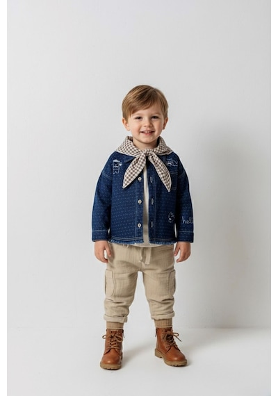 Miniğimin Cicileri Minigimin Cicileri Sevimli Figürlü Denim Gömlek 4'lü Erkek Çocuk Takım - Koyu Mavi Miniğimin Cicileri Minigimin Cicileri Sevimli Figürlü Denim Gömlek 4'lü Erkek Çocuk Takım - Koyu Mavi