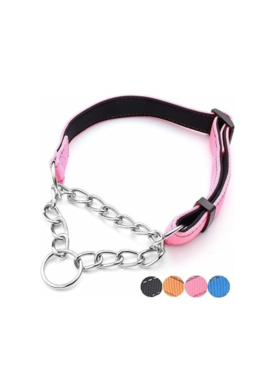 Martingale Köpek Tasması Geniş 2,5 Cm 2,5 Cm Reflektif Naylon Paslanmaz Çelik Zincirli Köpek Tasması Rahat Yumu Genel