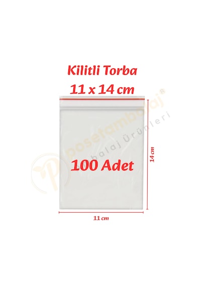 11x14 Cm. Kilitli Torba 100 Adet