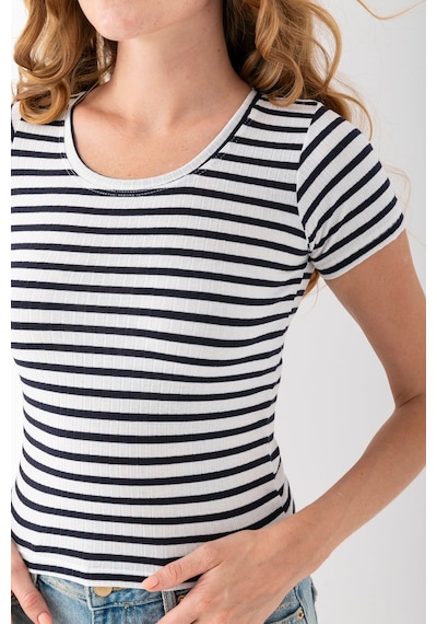 Giysa Kadın Bisiklet Yaka Çizgili Basic Body Lacivert - 25509 Lacivert