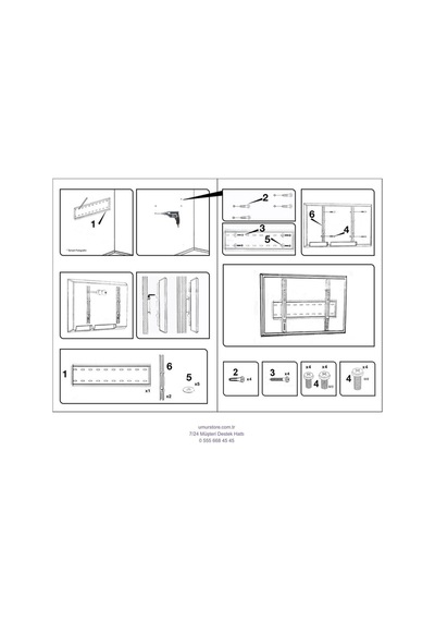 A55 E 795 B 4k Ultra Hd 55" Google Tv 37-55 İnç Uyumlu Televizyon Duvar Askı Aparatı