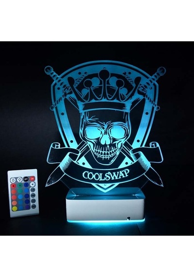 Kişiye Özel Kral Iskelet 3D Led Lamba