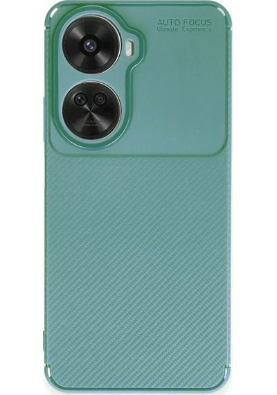 Newface Huawei Nova 12 Se Kılıf Auto Focus Karbon Kapak - Koyu Yeşil Resimdeki