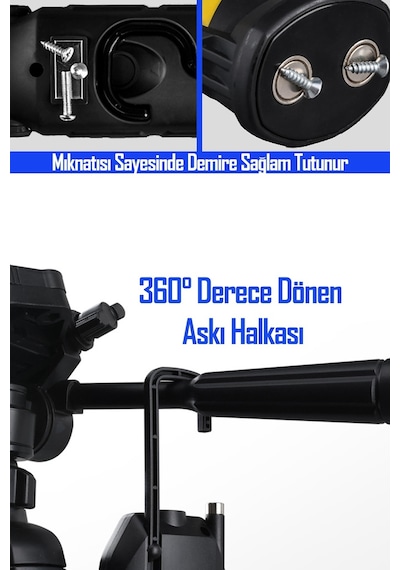 El Feneri 4 Modlu 90 Akrobat Led Çalışma Işığı İş Lambası Darbeye Dayanıklı Mıknatıslı Fener 8w Turuncu
