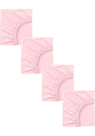 4 Adet Pamuklu Ve Lastikli 60 X 120 Cm Penye Bebek Çarşaf-pembe
