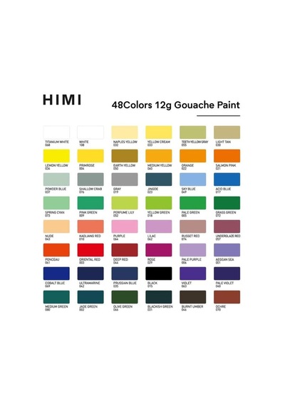 Hımı Twin Cup Gouache Set 48 Renk X 12 Gr Guaj Boya Green Case Karışık Renkli
