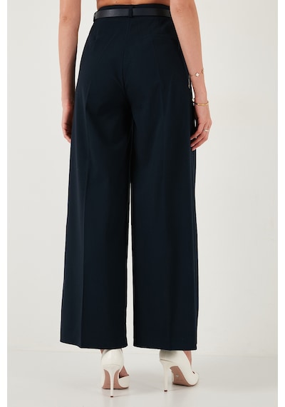 Lela Pileli Wide Leg Yüksek Bel Geniş Paça Kemerli Palazzo Bayan Pantolon 68351070 Lacivert Lela Pileli Wide Leg Yüksek Bel Geniş Paça Kemerli Palazzo Bayan Pantolon 68351070 Lacivert