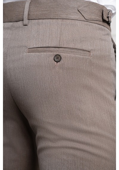 Morven Erkek Kahve Trend Slim Fit Dar Kesim Pileli Pantolon 25ms003015400 Kahve