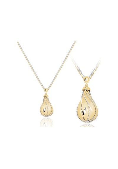 Diamond Line-Gülaylar - Sarı Beyaz Altın 14 Ayar Trend Kolye N11.25435