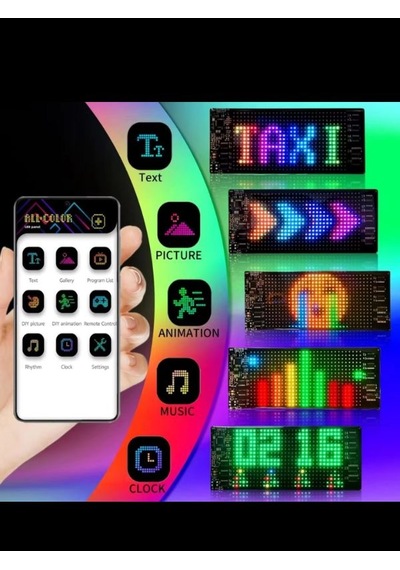 19x133cm Matrix Esnek Led Ekran Şeytan Gözler Telefon Kontrollü