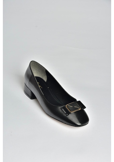 Fox Shoes V250641109 Siyah Alçak Topuklu Kadın Ayakkabı Siyah
