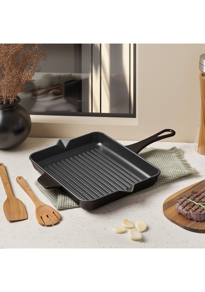 Aryıldız Duo Cast Grill Tava Kahverengi 26x32 Cm Renkli