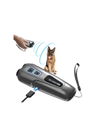 Ultrasonik Kedi Köpek Kovucu Köpek Eğitici Cihaz Led Flaşlı Şarjlı Taşınabilir Hayvan Uzaklaştırıcı